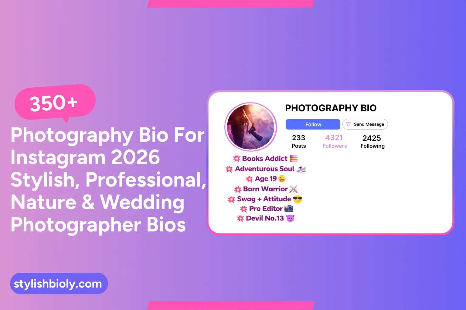 Photography Bio For Instagram