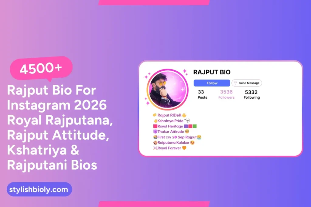 Rajput Bio For Instagram