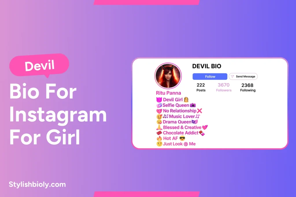 Devil Bio For Instagram For Girl