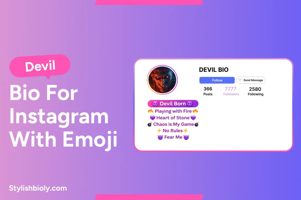 Devil Bio For Instagram With Emoji