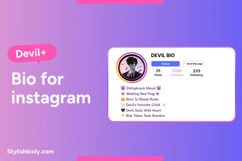 Devil bio for Instagram