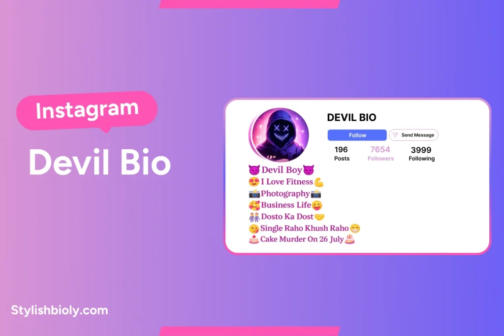 Instagram Devil Bio
