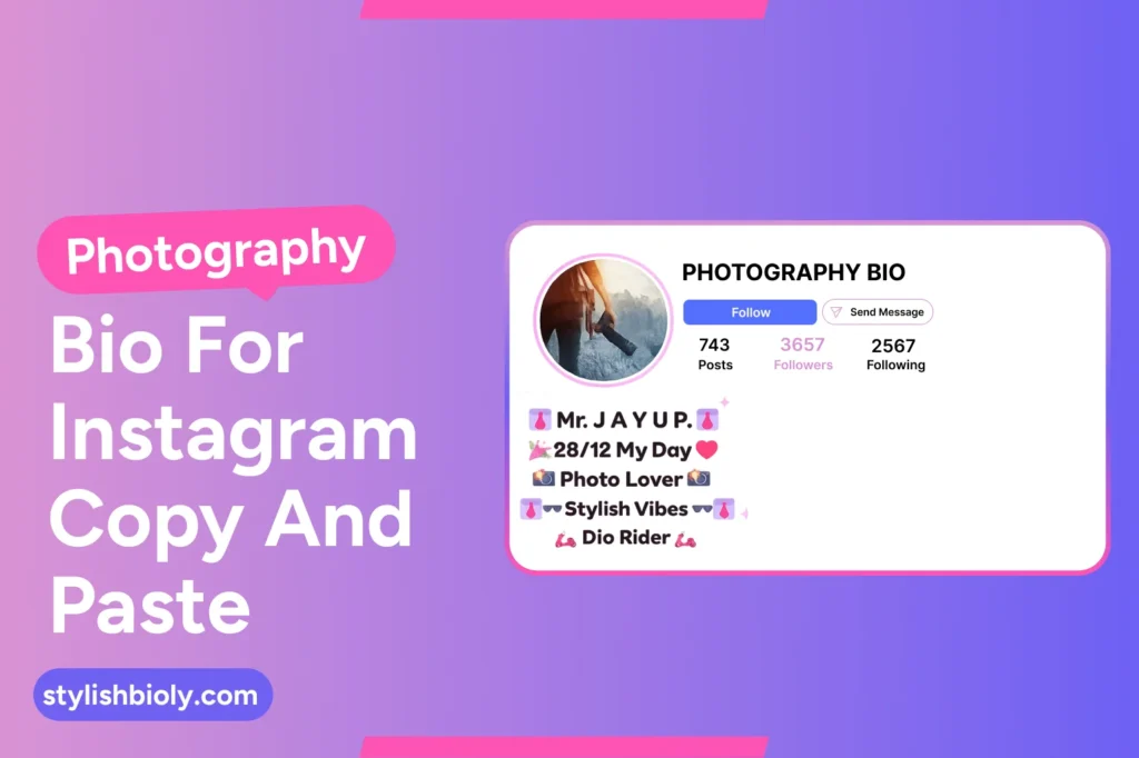 Photography bio for instagram copy and paste