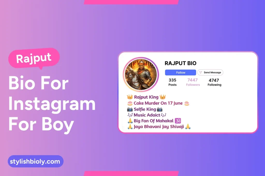 Rajput bio for instagram for boy