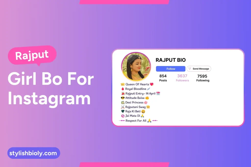 Rajput girl bio for Instagram