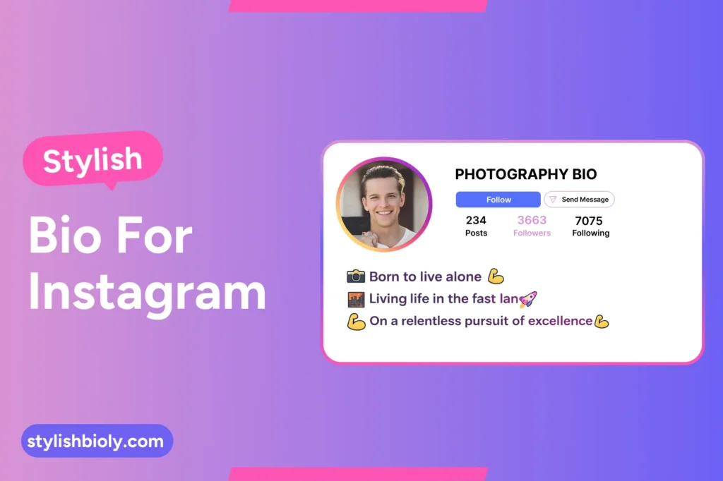 Stylish photography bio for Instagram
