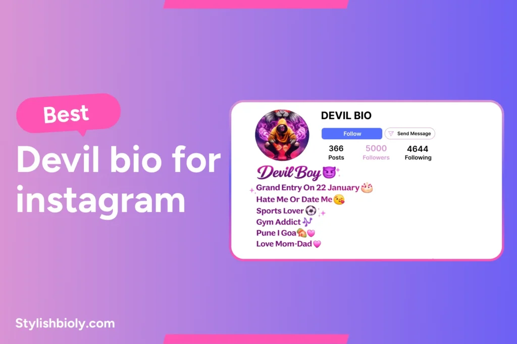 Best devil bio for Instagram