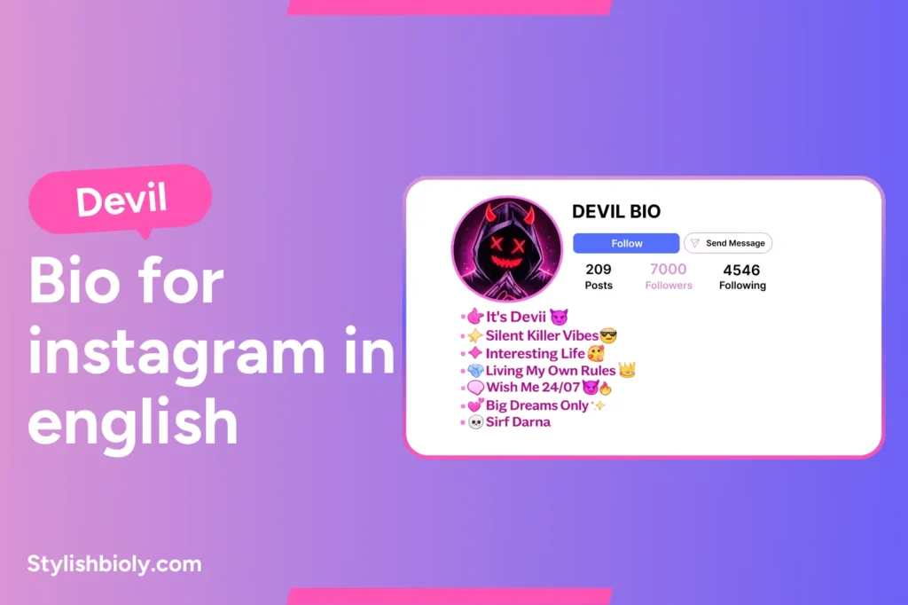 Devil bio for Instagram in English