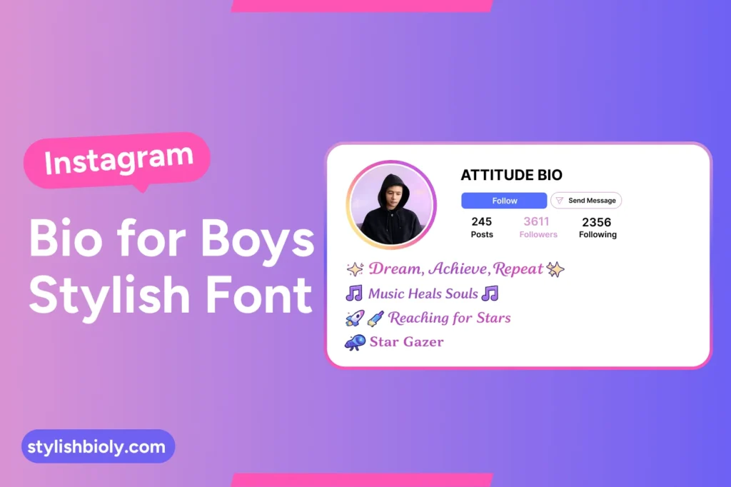 Instagram bio for boys stylish