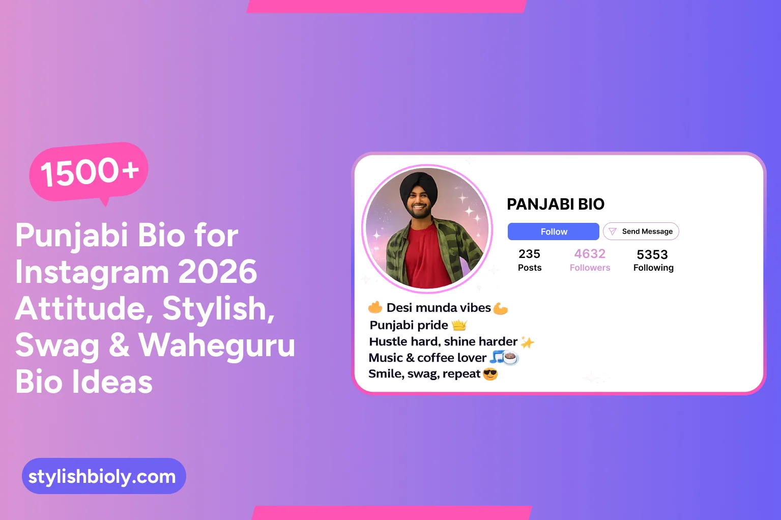 1500+ Punjabi bio for instagram 2026