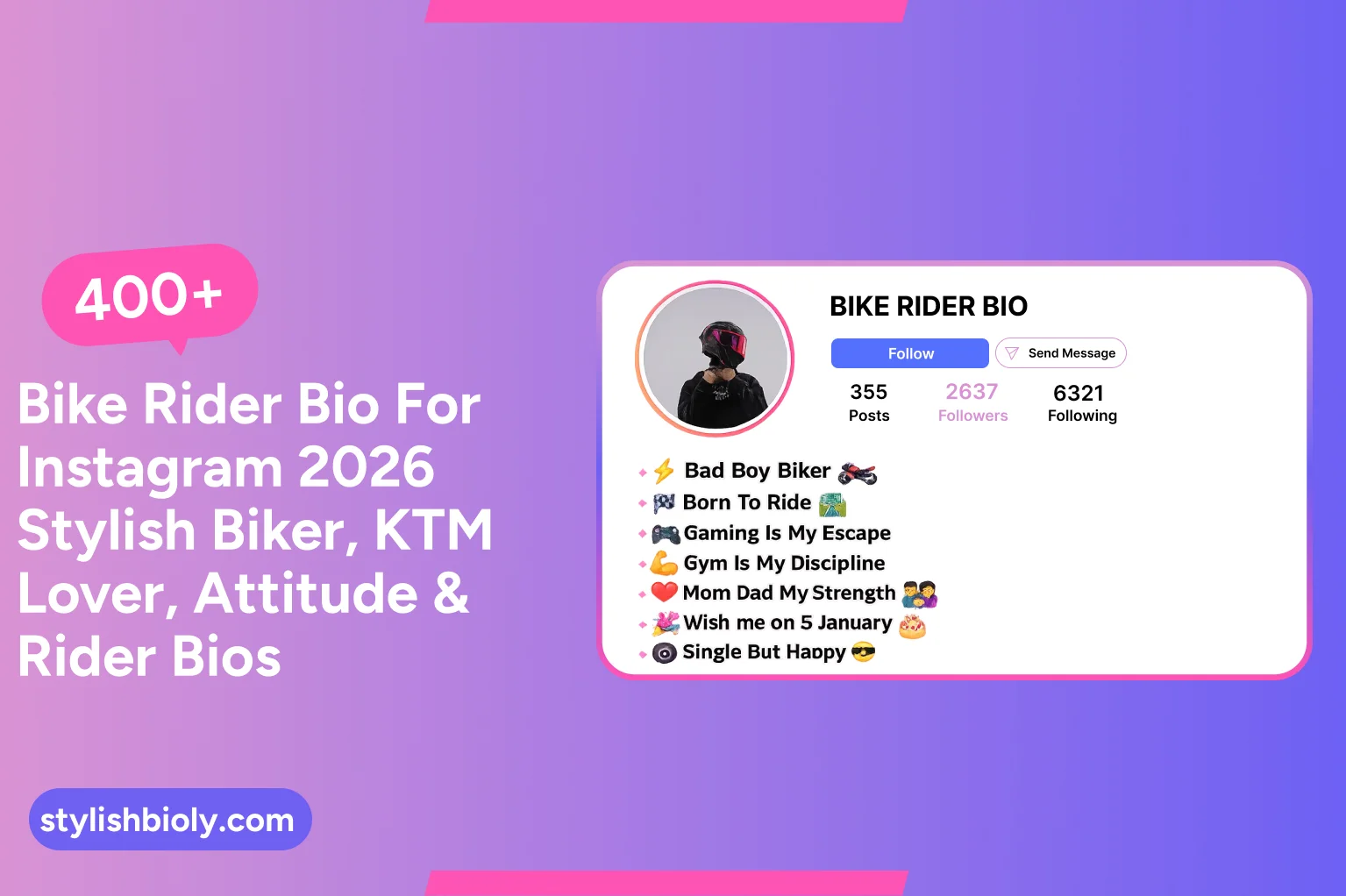 400+ Bike Rider Bio For Instagram 2026