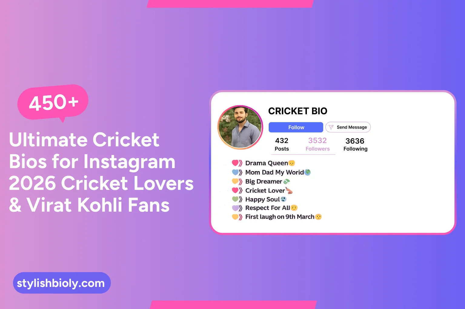 450+ Best Cricket Bio for Instagram 2026