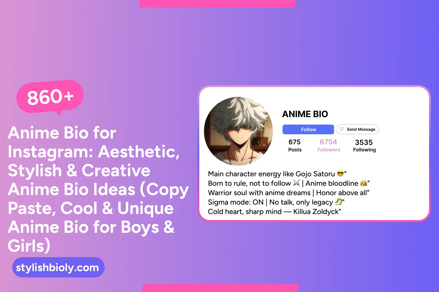860+ Anime Bio for Instagram