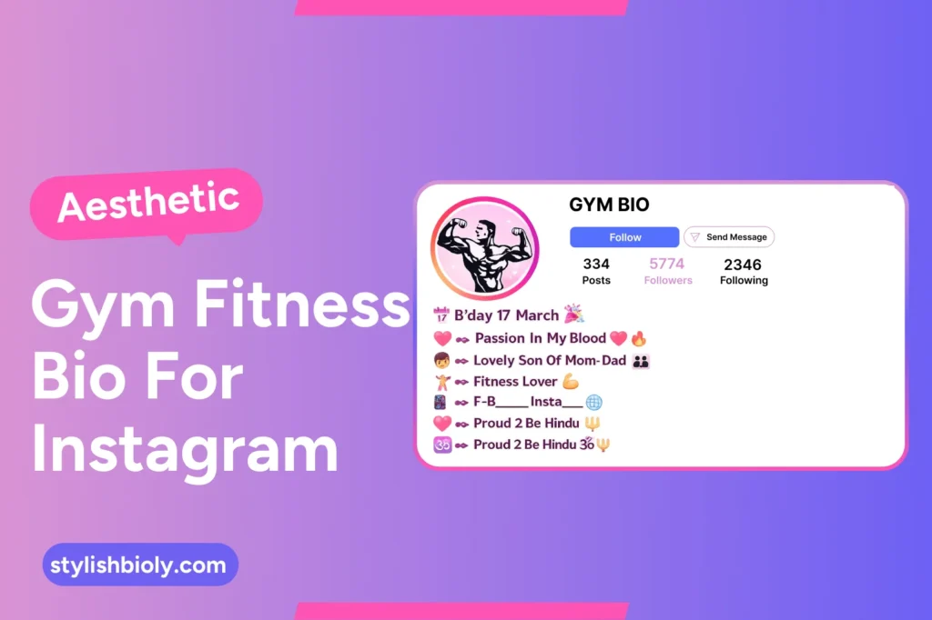 Aesthetic gym fitness bio for Instagram