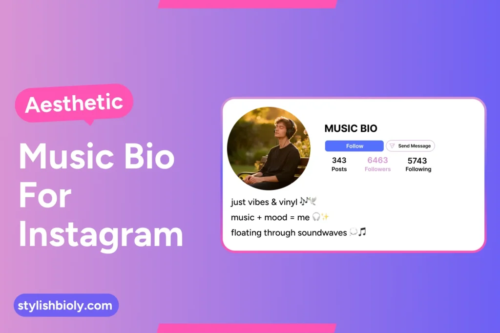 Aesthetic music bio for Instagram