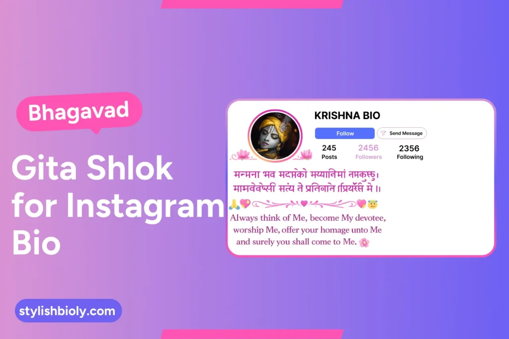 Bhagavad Gita Shlok for Instagram Bio