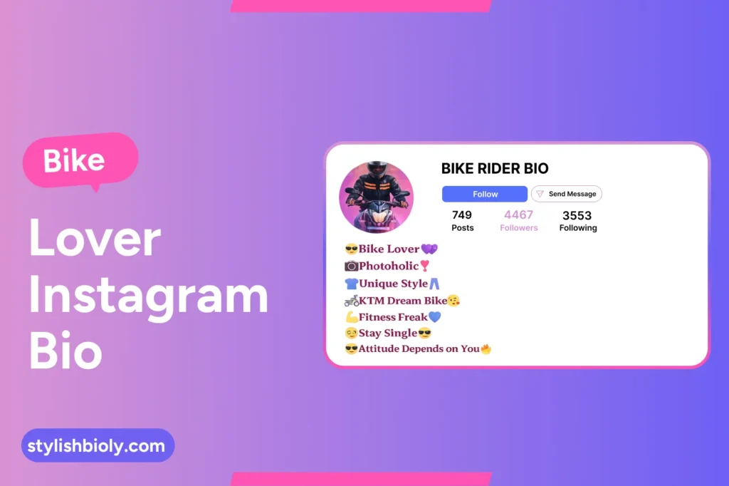 Bike Lover Instagram Bio