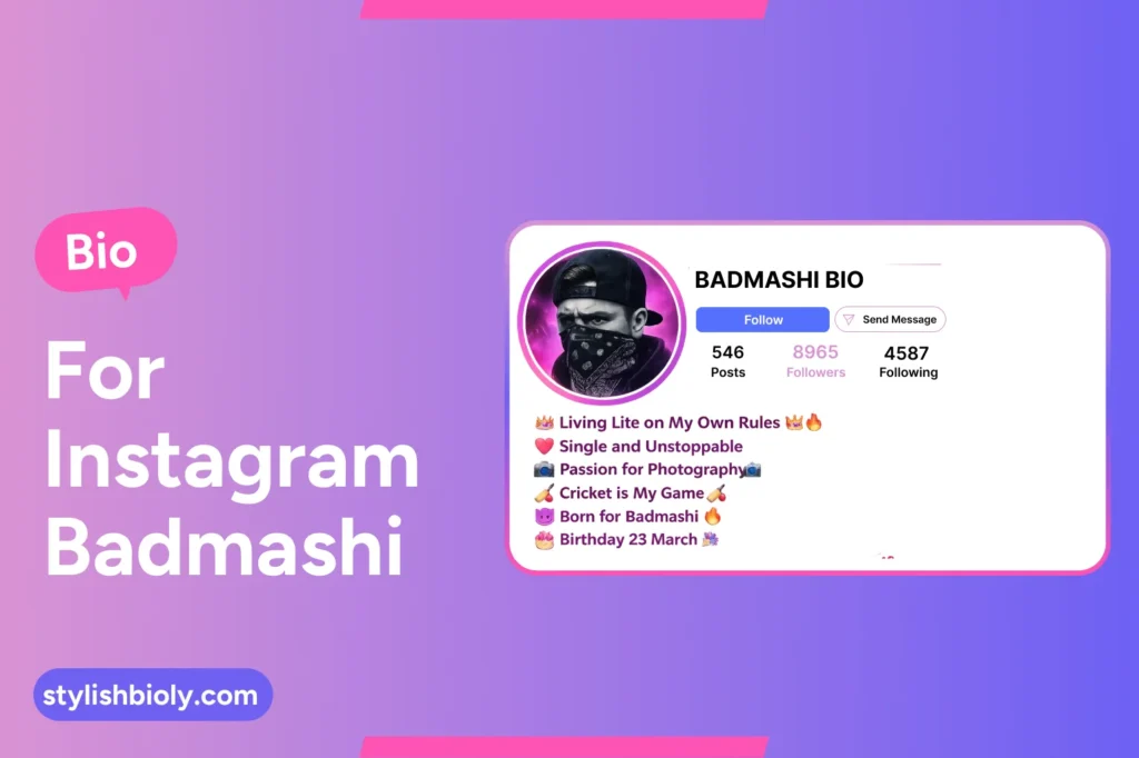 Bio for Instagram badmashi