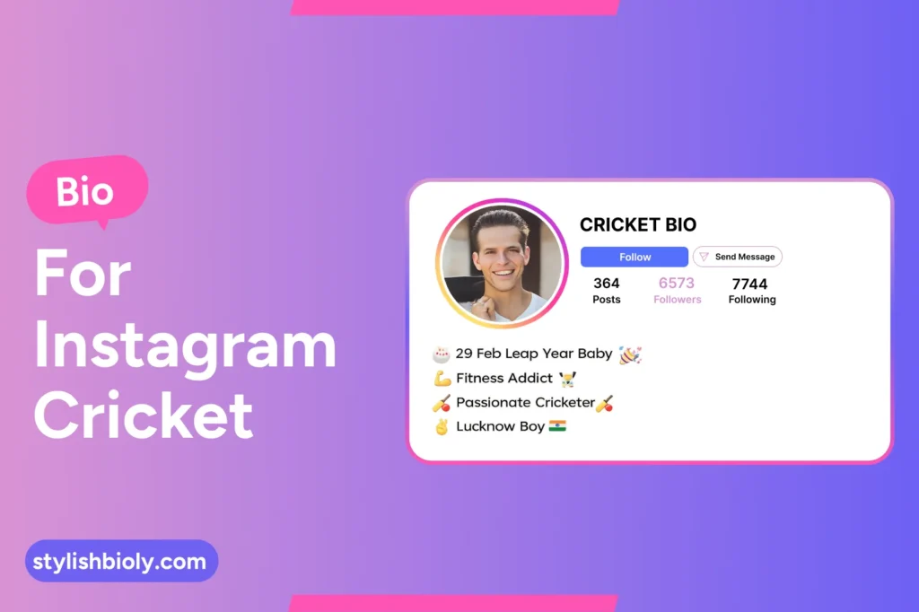 Bio for Instagram cricket