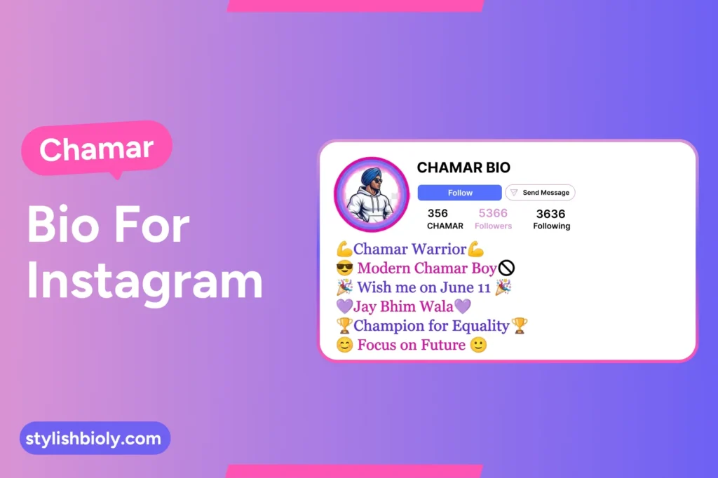 Chamar bio for Instagram