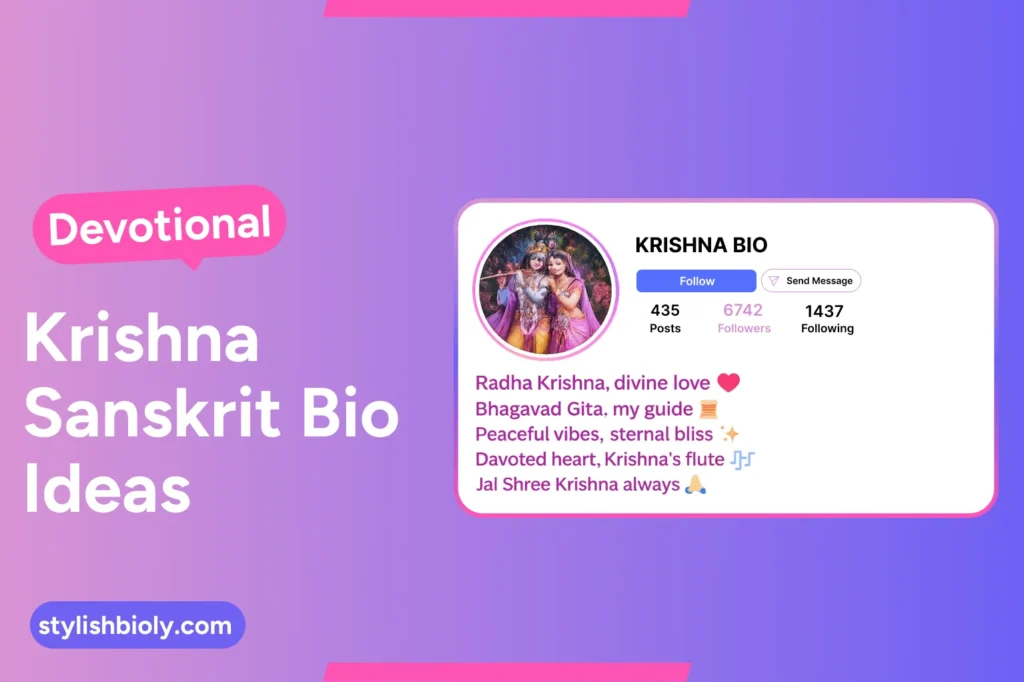 Devotional Krishna Sanskrit Bio Ideas