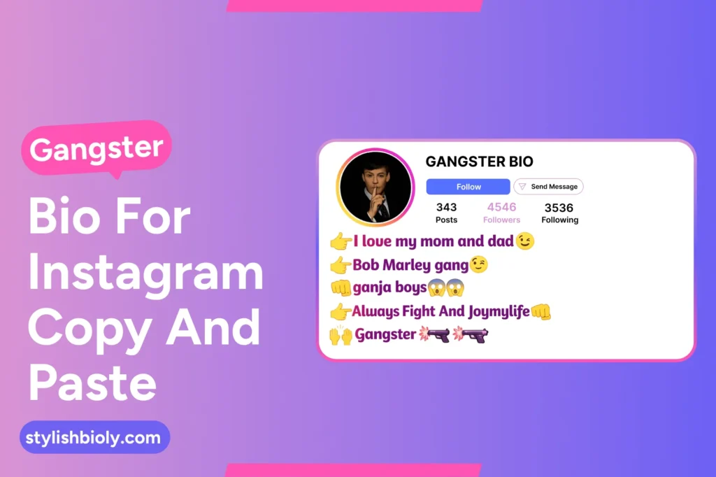 Gangster bio for instagram copy and paste