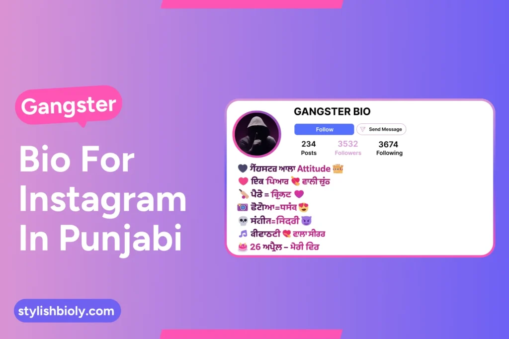 Gangster bio for Instagram in Punjabi