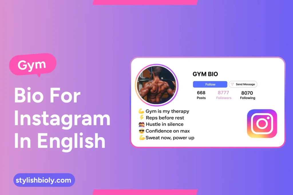Gym bio for Instagram in English