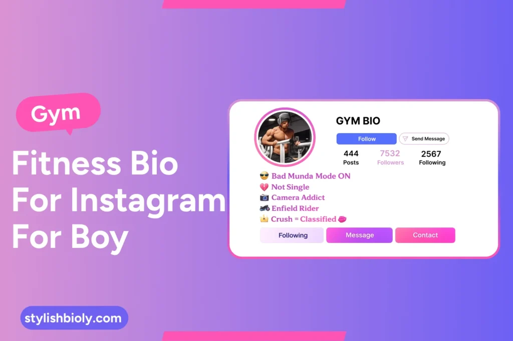 Gym fitness bio for Instagram for a boy