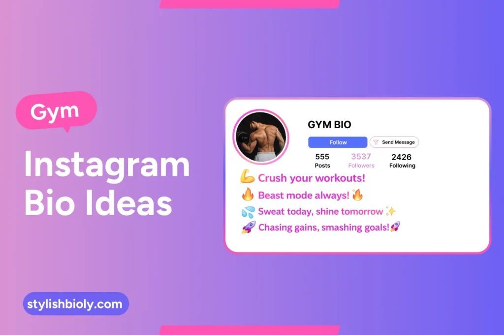 gym instagram bio ideas