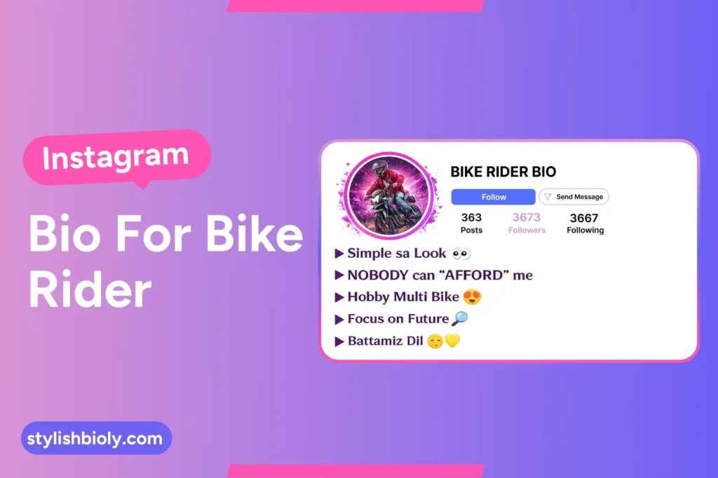 Instagram Bio For Bike Rider