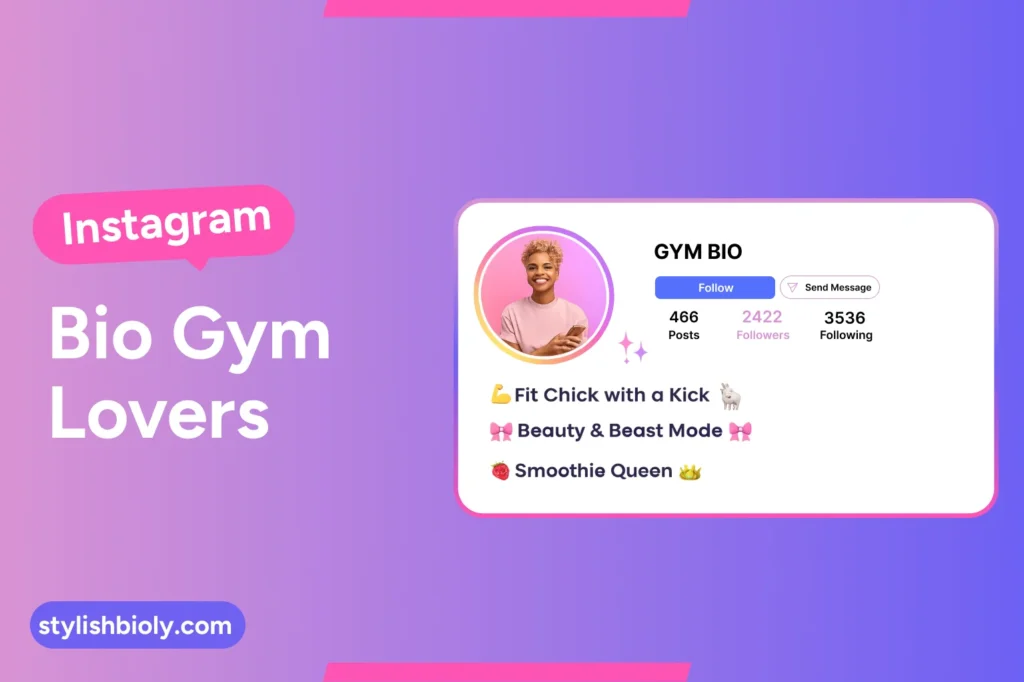 Instagram Bio Gym Lovers