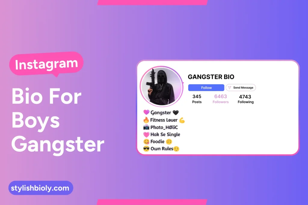 Instagram bio for boys gangster
