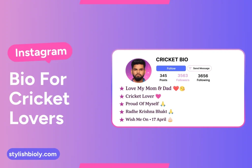 Instagram bio for cricket lovers
