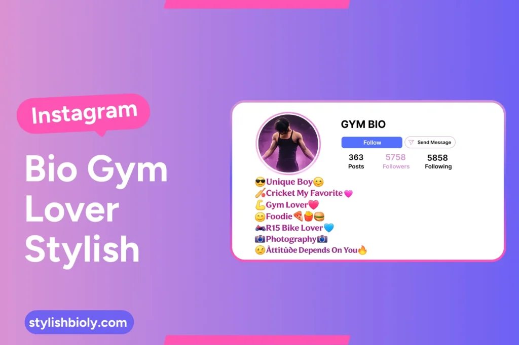 Instagram bio gym lover stylish