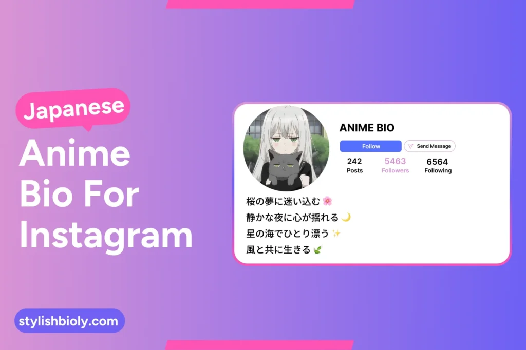 Japanese anime bio for instagram