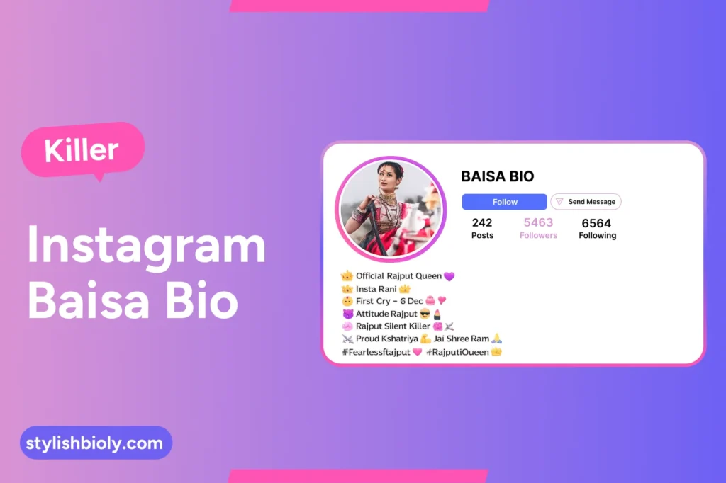 Killer Instagram Baisa Bio