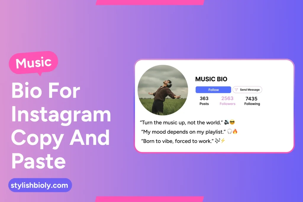 Music bio for Instagram copy and paste