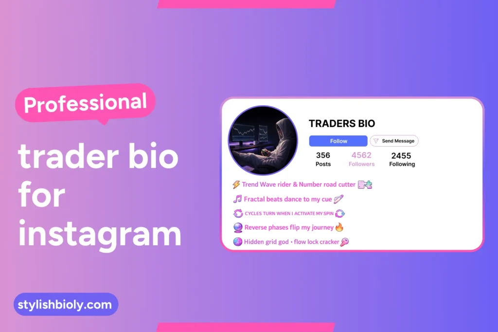 Professional trader bio for Instagram