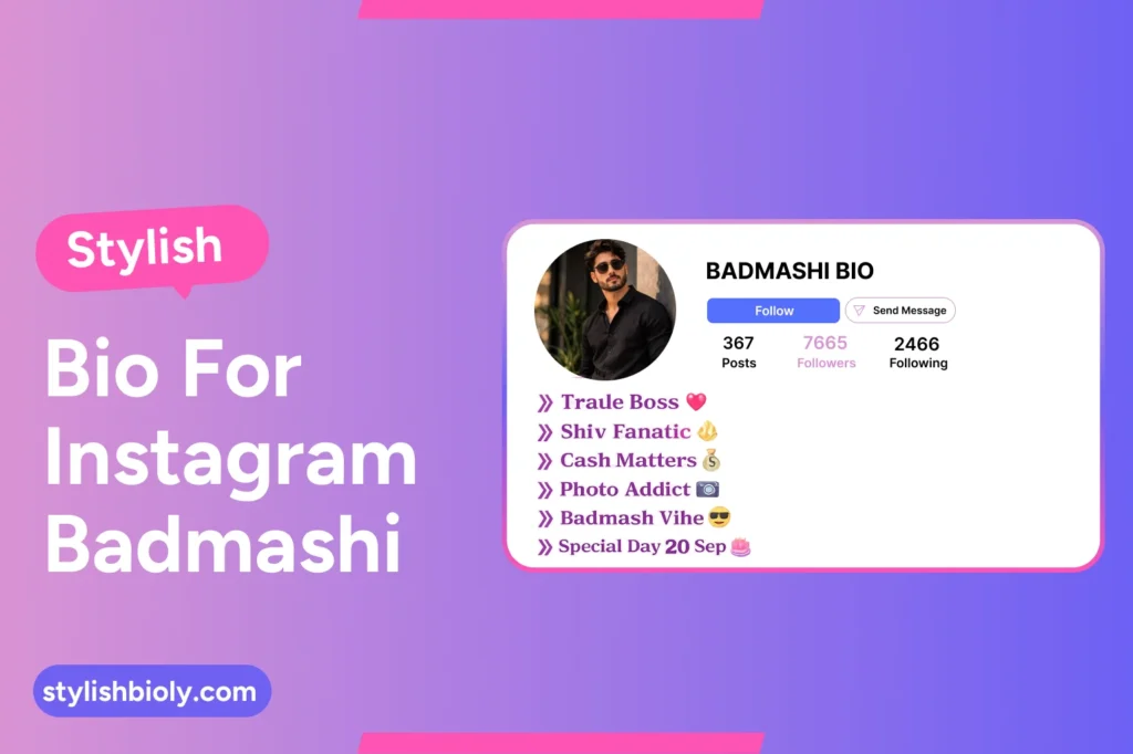Stylish bio for Instagram badmashi