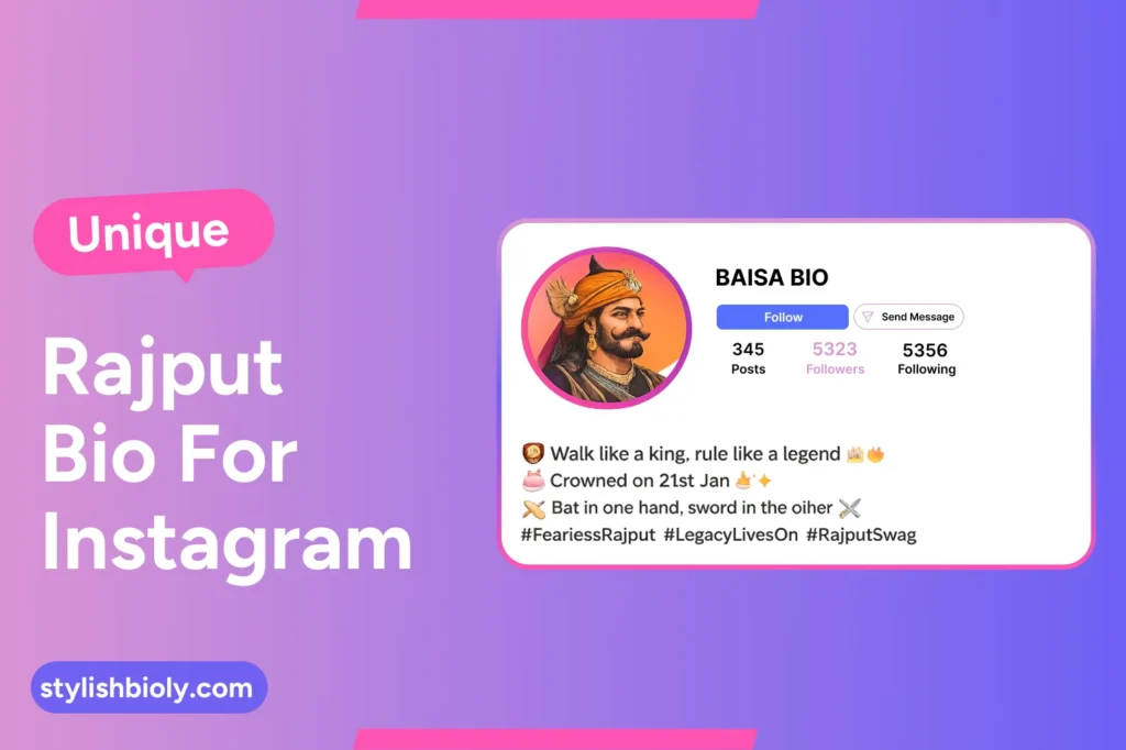 Unique Rajput Bio for Instagram