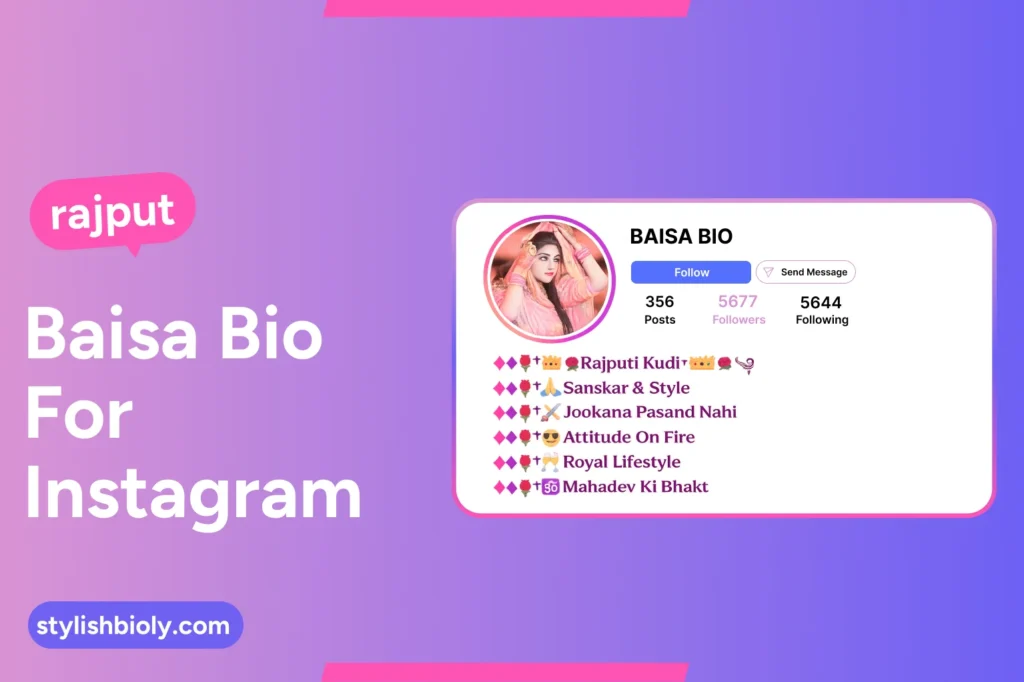Rajput baisa bio for Instagram