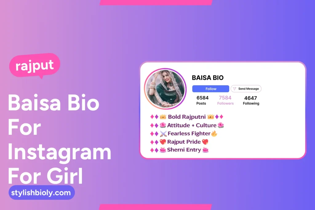 Rajput baisa bio for Instagram for a girl