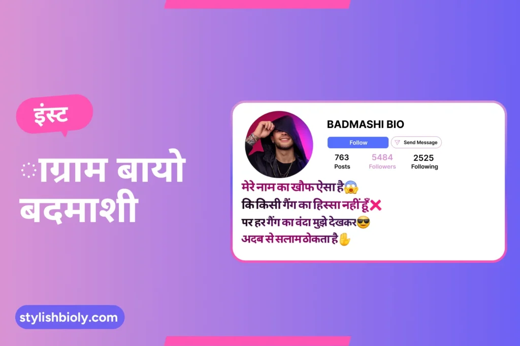 इंस्टाग्राम बायो बदमाशी