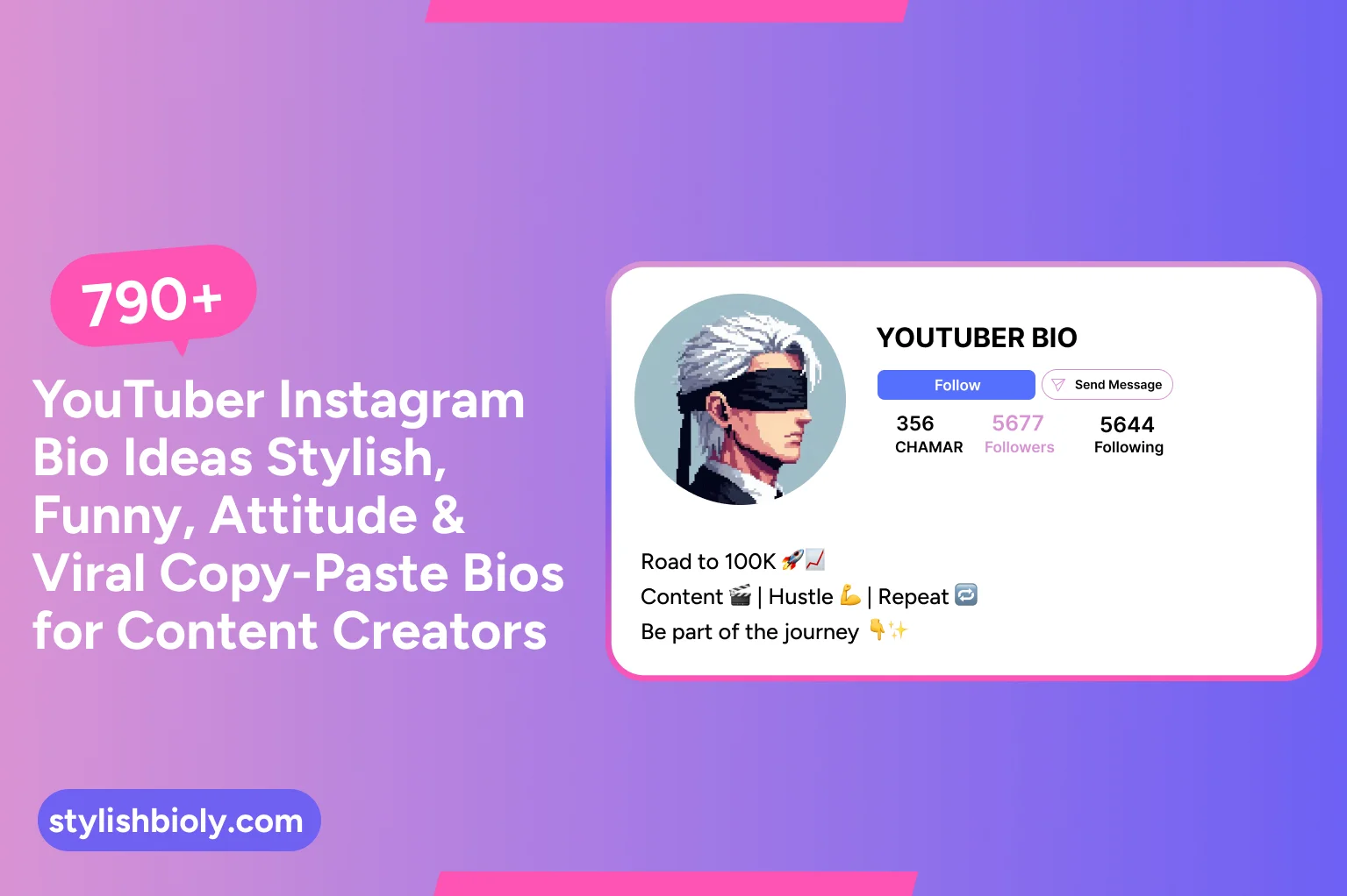 790+ Instagram bio for a YouTuber