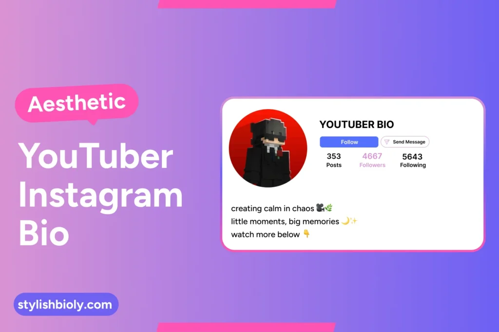 Aesthetic YouTuber Instagram Bio