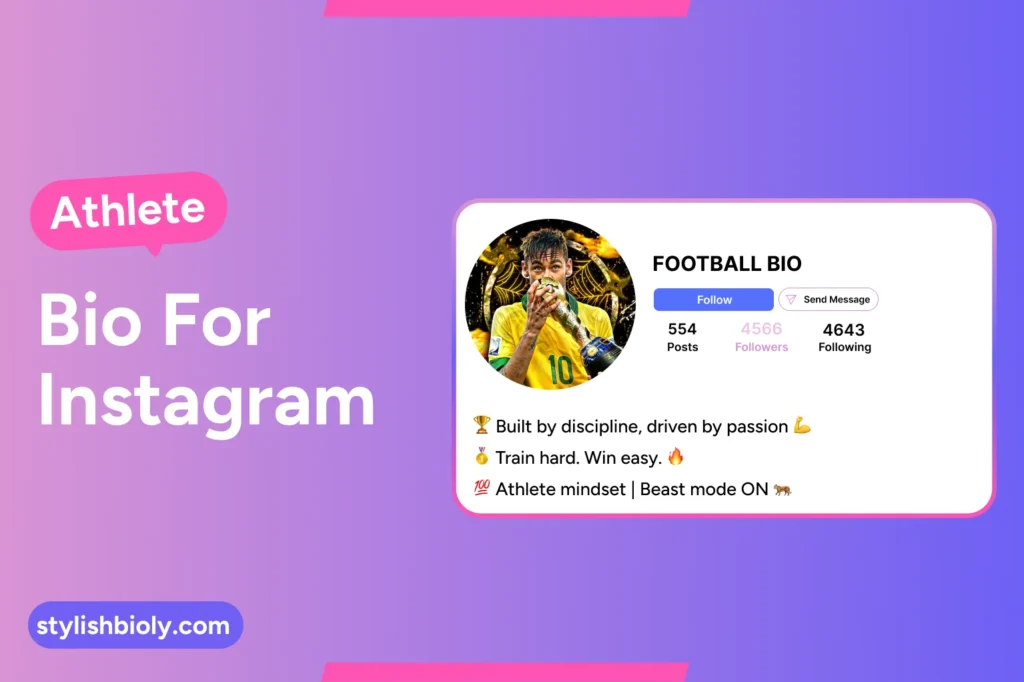Athlete bio for Instagram