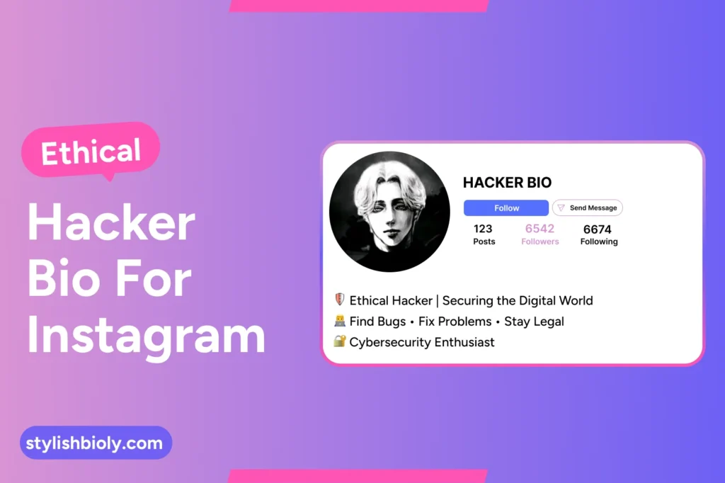 Ethical hacker bio for Instagram