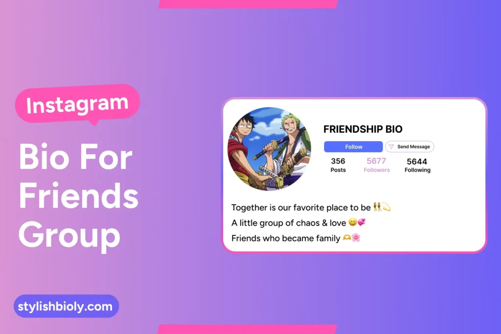 Instagram bio for friends group
