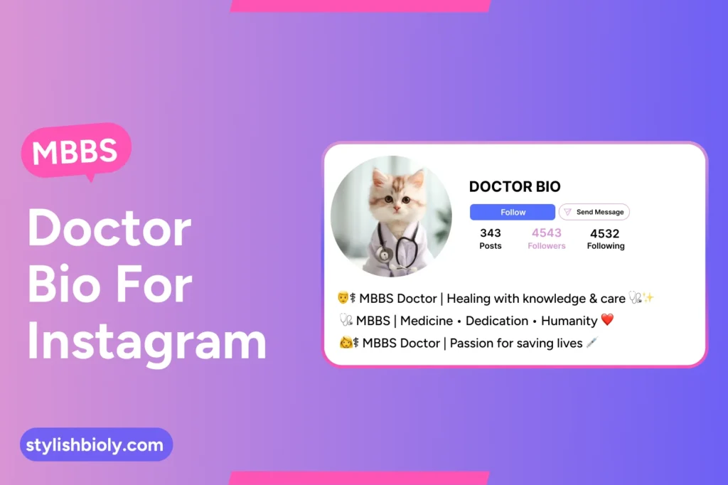 MBBS doctor bio for Instagram